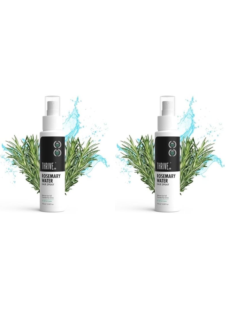 ثريفيكو بخاخ الشعر بماء إكليل الجبل من ثرايف كو | بخلاصة إكليل الجبل الطبيعية 100%، وماء الأرز، وحمض الهيالورونيك | لنمو الشعر، والتحكم في تساقطه، وترطيبه، ومنحه لمعانًا | للرجال والنساء، عبوة من قطعتين سعة 100 مل - Image 1